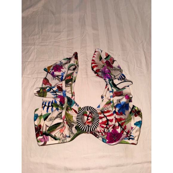 PatBO Zamia floral print bikini top size medium - Picture 1 of 6